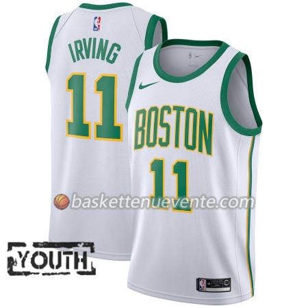 Maillot Basket Boston Celtics Kyrie Irving 11 2018-19 Nike City Edition Blanc Swingman - Enfant